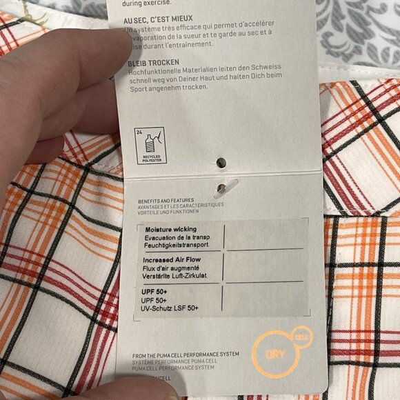 PUMA DryCELL Plaid Tech Golf Shorts White Multi Color Size 32 NWT Performance - Picture 5 of 15